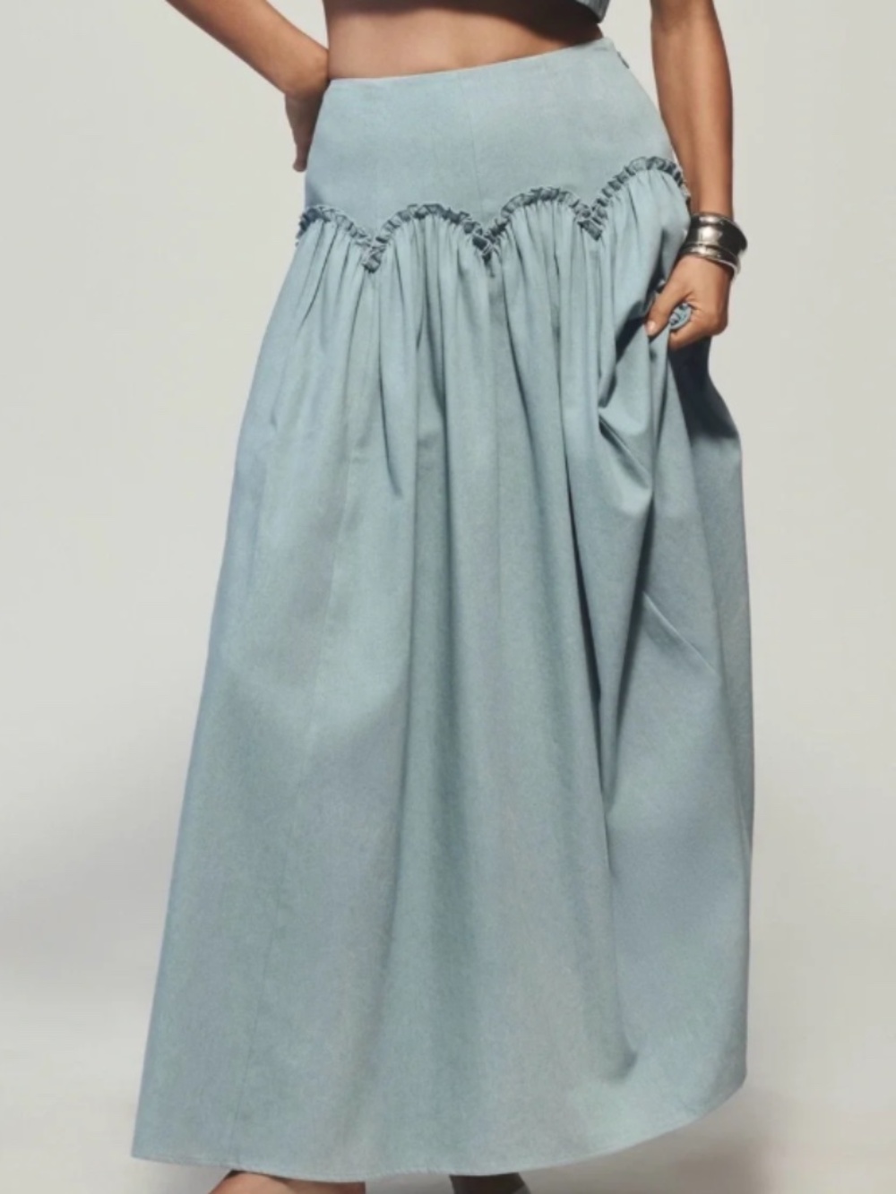 Mare Marr X Anthropologie Basque-Waist Maxi Skirt